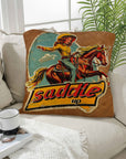 Saddle Up Vintage Cowgirl Throw Pillow Case 18x18inch Made in America