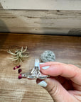 Cluster - size 8 - red spiny and sterling silver