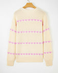Navy Valentine Ribbed Knit Sweater