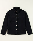 Solid Corduroy Button-Up Long Sleeve Jacket