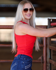 RIBBED ALL-IN-ONE TANK | RED