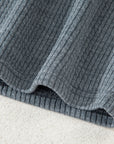 Ribbed Knit Flap Pocket Button-Up Shacket
