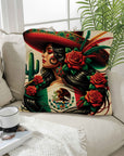 Mexican Inspired 18x18 Polyester Pillow Case Premium Colorfast Finish Made In USA