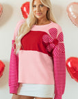 Emi Striped Sleeve Textured Top