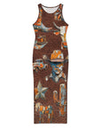 Baha Ranch Cowboy Treasures Bodycon Maxi Dress
