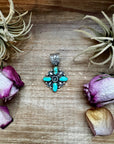 Flower Pendant with Sunderland Gold – Sterling Silver – Native Made by Charles Johnson