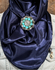 35X35" Solid Dark Blue Wild Rag / Scarf WRS9 - Crystal Concho Wild Rag Slides - Assorted