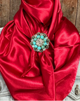 35X35" Solid Electric Red Wild Rag / Scarf WRS10 - Crystal Concho Wild Rag Slides - Assorted