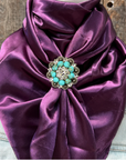 35X35" Solid Plum Wild Rag / Scarf WRS21 - Crystal Concho Wild Rag Slides - Assorted