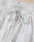 Checker V-Neck Tee & Drawstring Shorts Set
