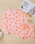 Polka Dot Pullover and Drawstring Shorts Set
