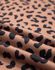 Plus Size Leopard Stripe Patchwork Side Slit Sweatshirt