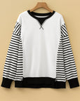 Stripe Patchwork Long Sleeve Knit Top