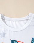 USA Flag & Bow Star Graphic T-Shirt