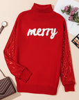 Isabella Sleeves Christmas Turtleneck Sweater
