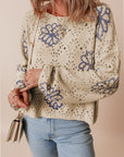 Harper Eyelet Drop Shoulder Sweater
