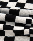 Plus Size Checker Drop Shoulder Open Front Cardigan