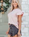 Amanda Ruffled Short Sleeve Blouse