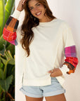 Anika Seam Patchwork top Long Sleeve Top