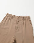 Solid Elastic High-Waist Pants