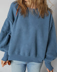 Kinsley Fleece Exposed Seam Casual Sweatshirt