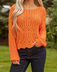 Emerson Crochet Scallop Edge Sweater
