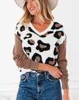 Jocelyn Block Patchwork Sleeve Sweater