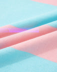Stripe Colorblock Knitted Short Sleeve T-Shirt