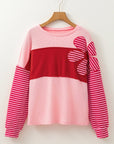 Emi Striped Sleeve Textured Top