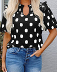 Nola Notched Balloon Sleeve Blouse