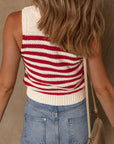 Robin Textured Knit Ribbed Hem Sweater Tank Top