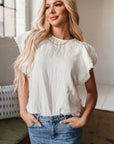Cecelia Ruffled Flutter Sleeve Blouse