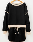 Violeta Loose Pullover and Lace-up Waist Skort Set