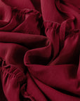 Solid Frilled Tiered Drawstring Waist Maxi Skirt