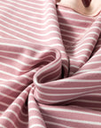Stripe Patchwork Exposed Stitching Long Sleeve Top