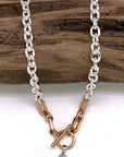 Necklace Alloy Plated Link Chain with Filigree Drop 18”