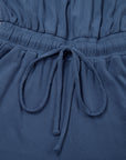 Solid Open Back Cap Sleeve Knit Romper