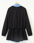 Colorblock Patchwork Pullover and Shorts Set