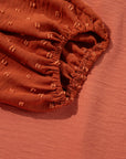 Solid Swiss Dot Balloon Sleeve Blouse