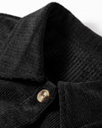 Solid Corduroy Button-Up Pocketed Shacket