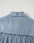 Clare Sleeveless Ruffled Chambray Dress