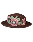 Artisanal Hand-Painted Hat — Suede in Brown