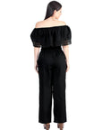 Artisanal Embroidered Jumpsuit 100% Cotton in Black