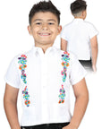 Mexican Artisanal Embroidered Shirt 100% Cotton in White