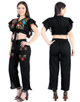 Artisanal Embroidered Set 100% Cotton in Black