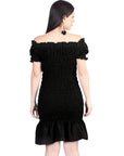 Artisanal Embroidered Dress 100% Cotton in Black
