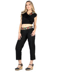 Artisanal Embroidered Set 100% Cotton in Black