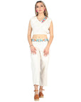 Artisanal Embroidered Set 100% Cotton in Beige