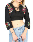 Artisanal Embroidered Torera 100% Cotton in Black