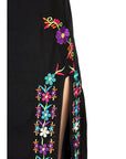 Artisanal Embroidered Dress 100% Cotton in Black